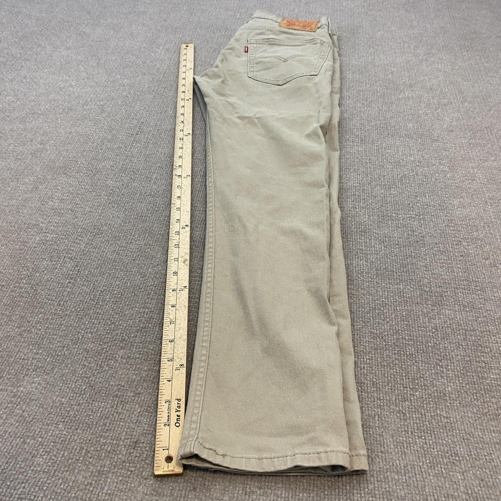 Levis 502 Jeans Mens 30x30 Beige Light Wash Regular Tapered Stretch Denim Pants - Picture 8 of 11